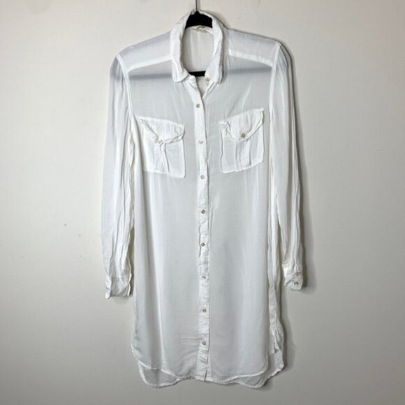 Aritzia  Wilfred Free Veronika Shirt Dress Off White Tunic long sleeve Size XXS - Picture 8 of 14